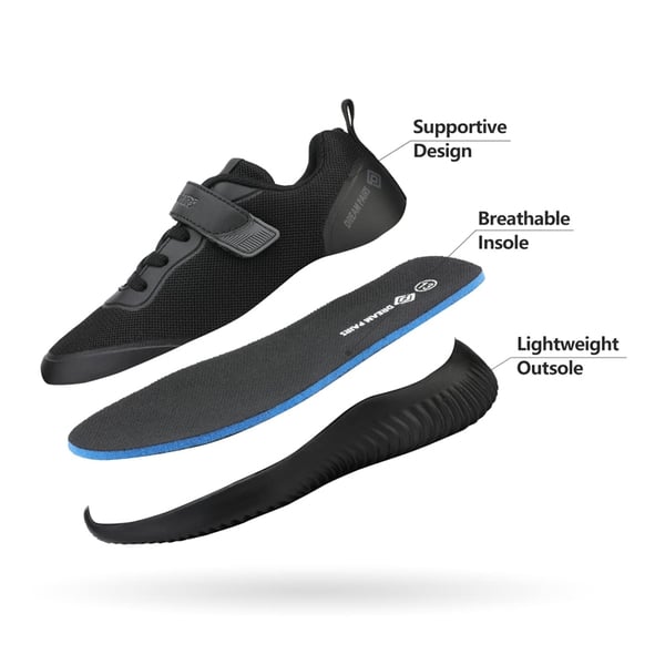 [EZ-Ons BreezeRunners] Breathable And Lightweight Kids Running Sneakers - ALL BLACK - 4
